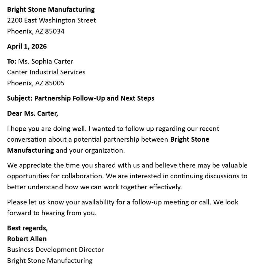 Partnership Follow-Up and Next Steps