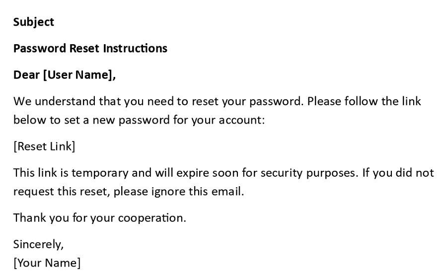 Password Reset Instructions