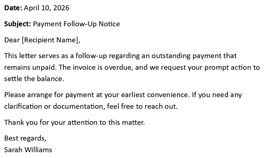 Payment Follow-Up Notice