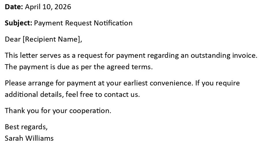 Payment Request Notification