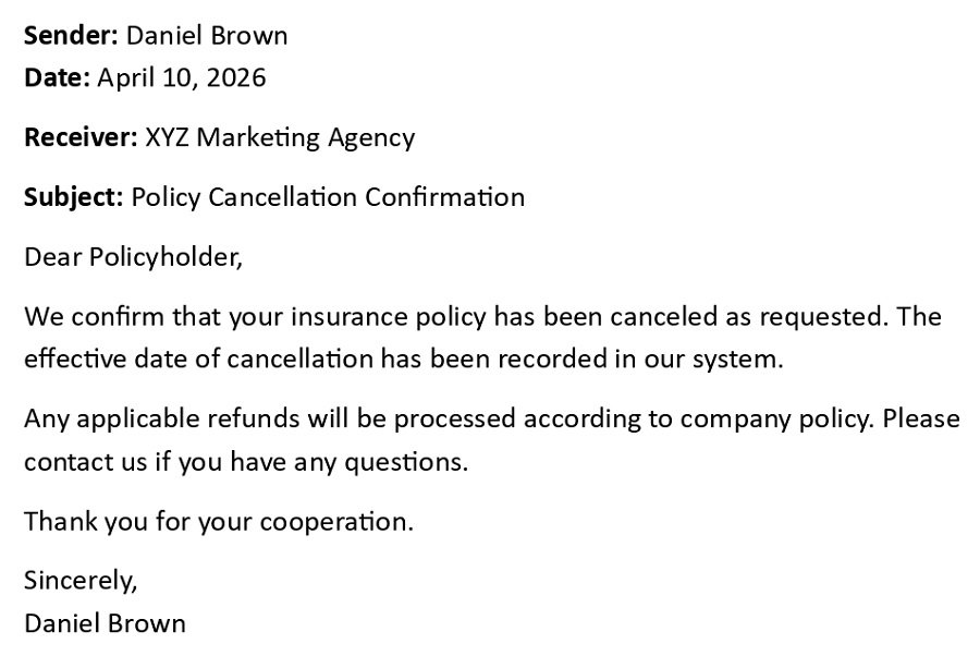 Policy Cancellation Confirmation