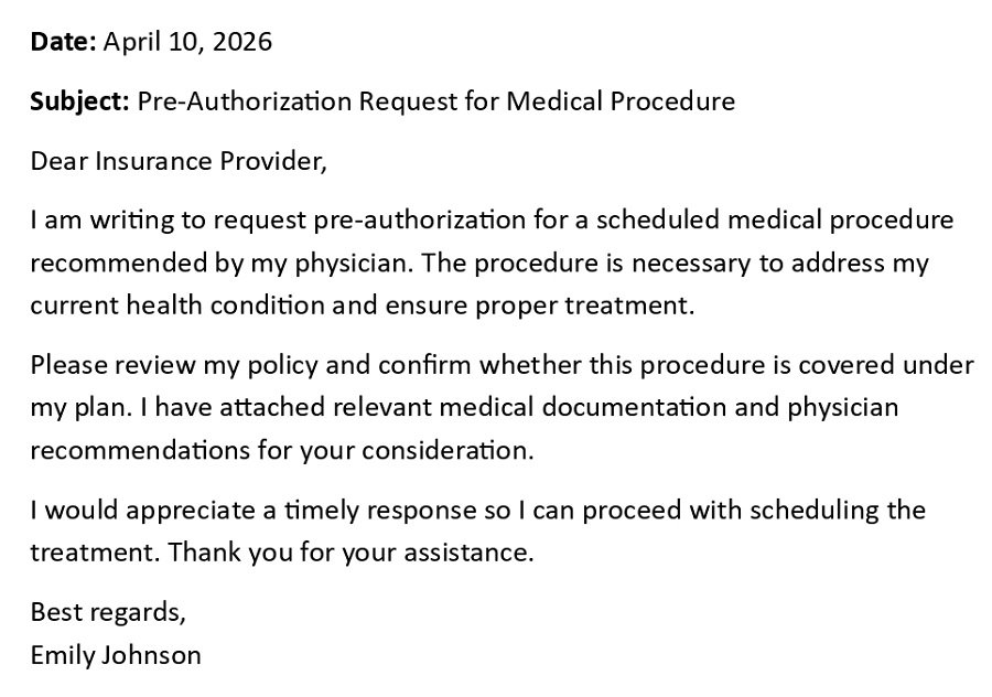 Pre-Authorization Request for Medical Procedure