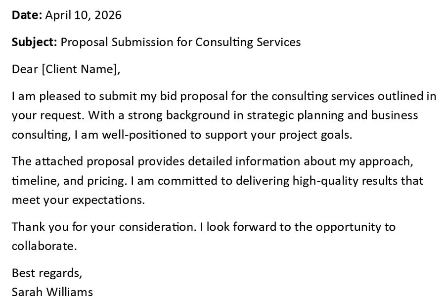 Proposal Submission for Consulting Services