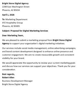 Marketing Proposal Letter (USA Format + 5 Examples)