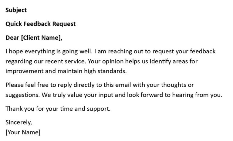 Client Feedback Request Email (USA Business + 5 Samples)