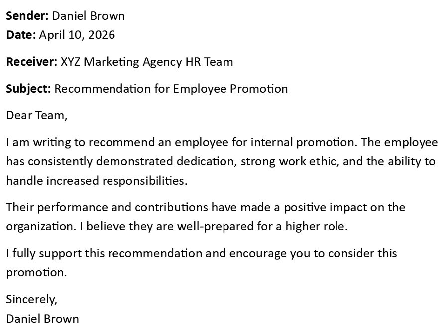 Recommendation for Internal Promotion