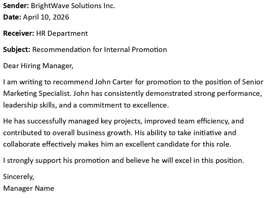 Recommendation for Internal Promotion