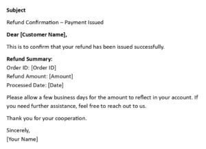 Refund Processed Email (USA Format + 5 Examples)