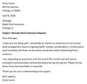Remote Work Extension Letter (USA Format + 5 Templates)