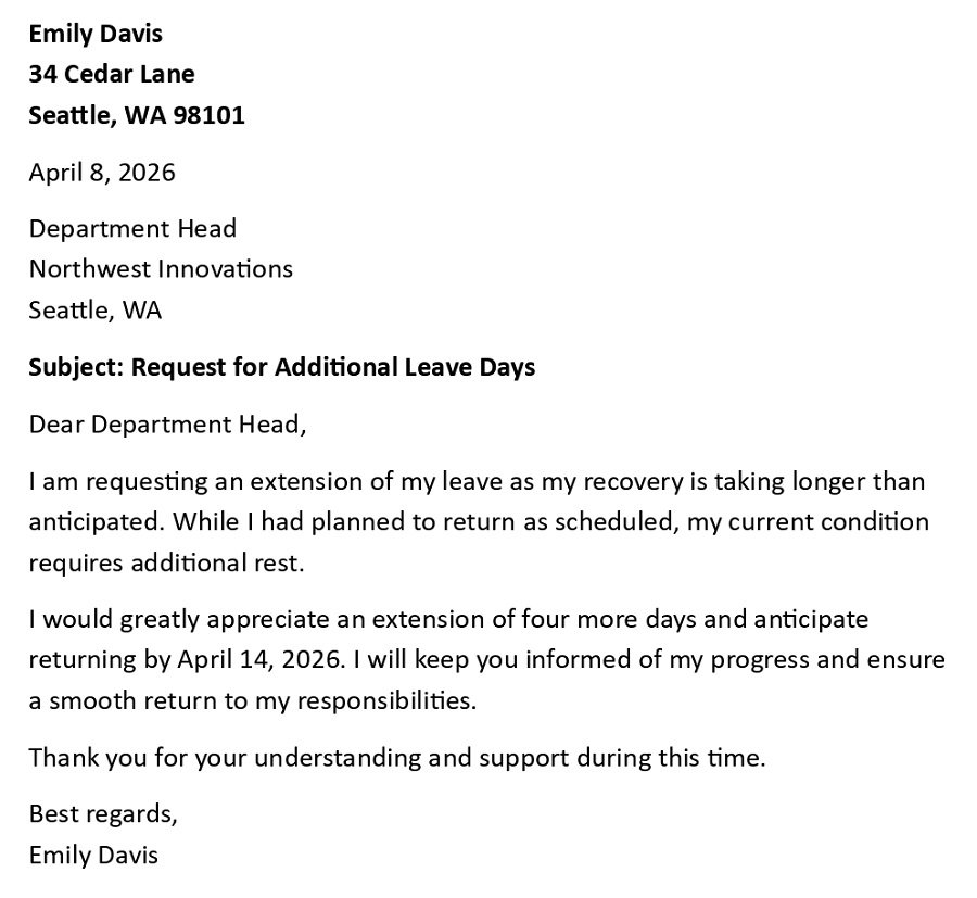 Request for Additional Leave Days