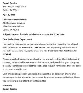 Debt Validation Letter (USA Legal Format + 5 Samples)