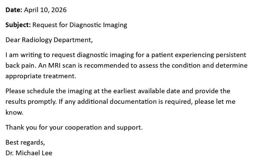 Request for Diagnostic Imaging
