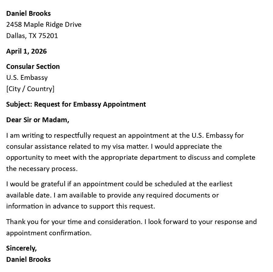 Request for Embassy Appointment