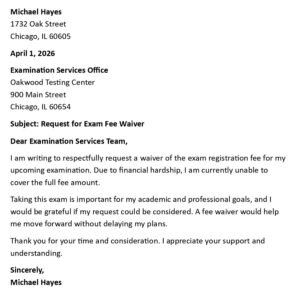 Fee Waiver Request Letter (USA Format + 5 Templates)