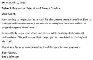 Project Extension Request Letter (USA Format + 5 Templates)