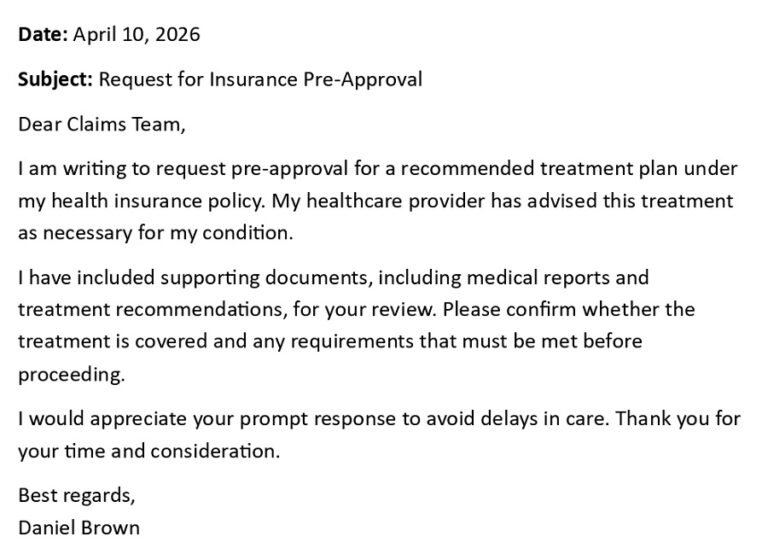 Health Insurance Pre-Authorization Letter (USA Format + 5 Examples)