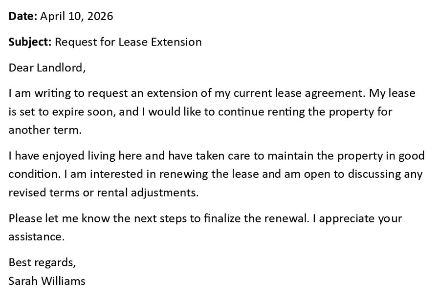 Request for Lease Extension
