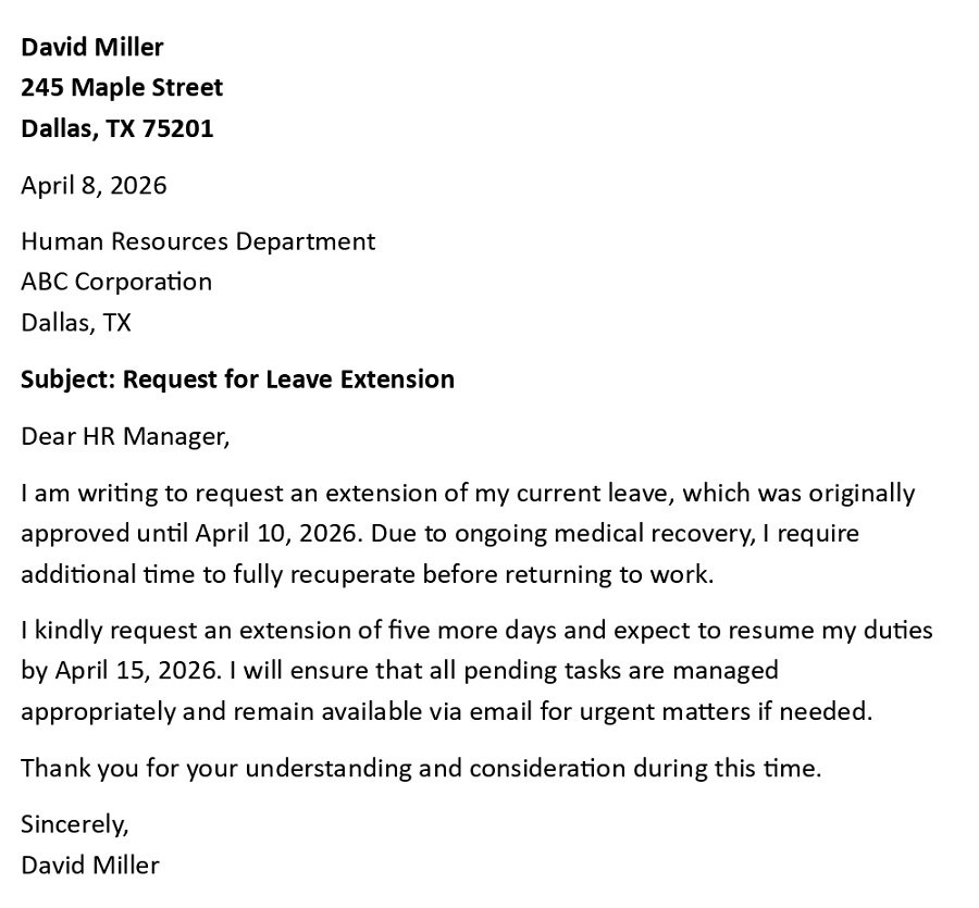 Request for Leave Extension