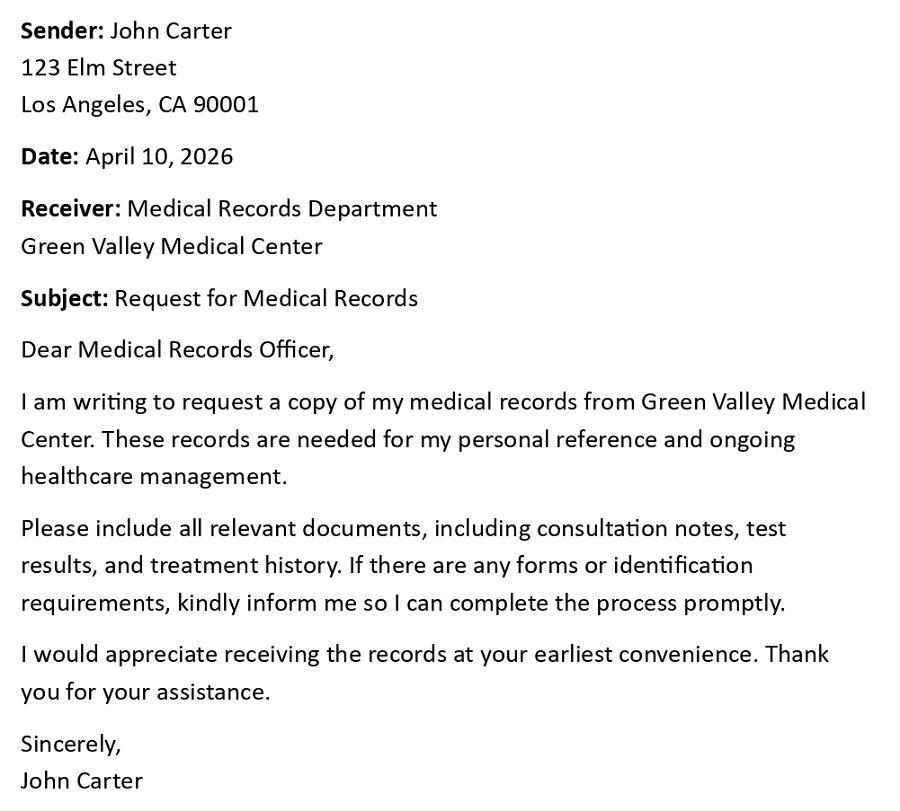 Request for Medical Records