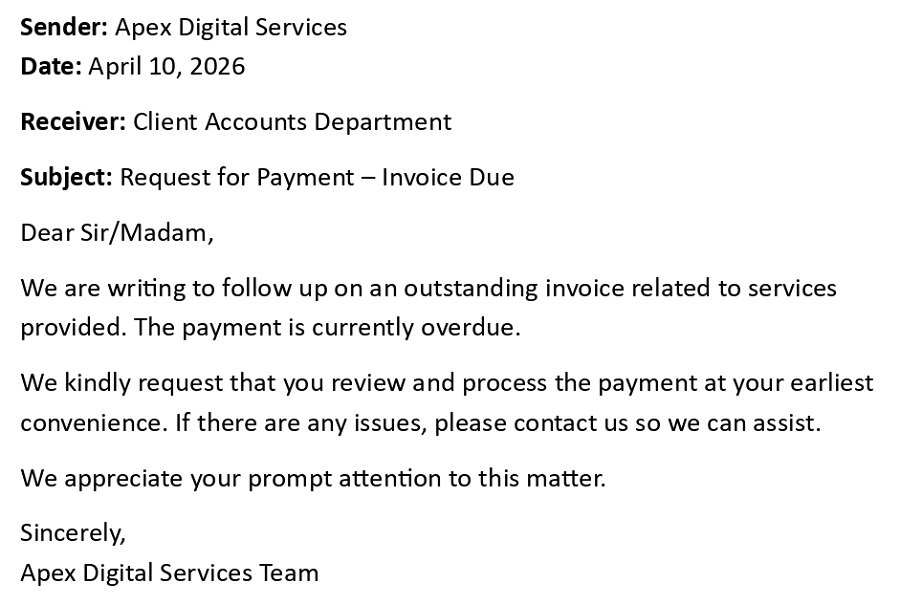 Request for Payment – Invoice Due