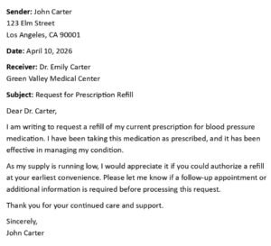 Request for Prescription Refill