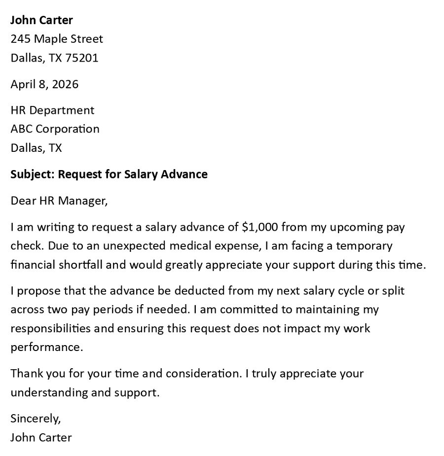 Request for Salary Advance