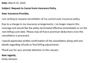 Car Insurance Cancellation Letter (USA Format + 5 Samples)