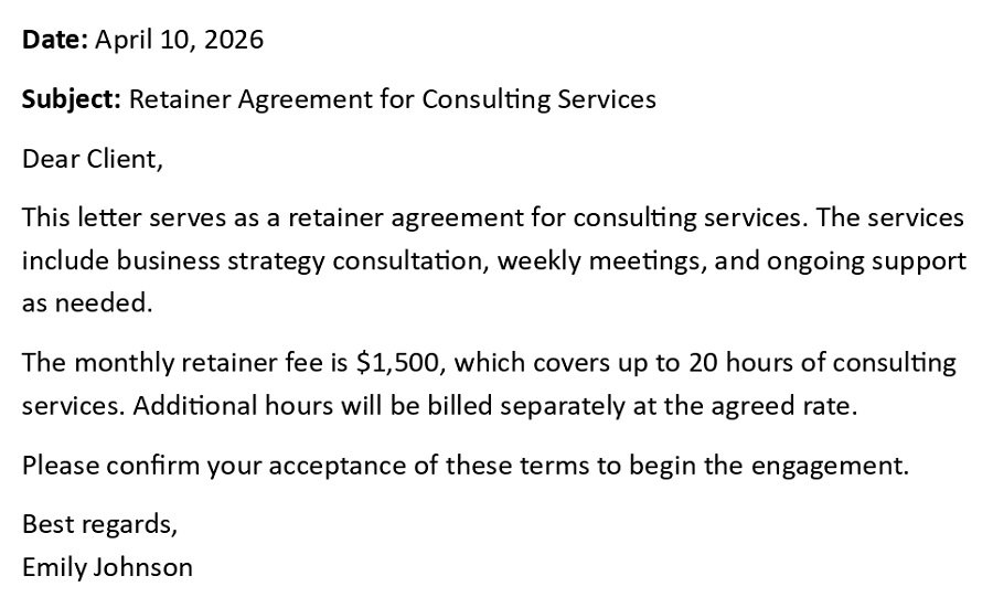 Retainer Agreement for Consulting Services