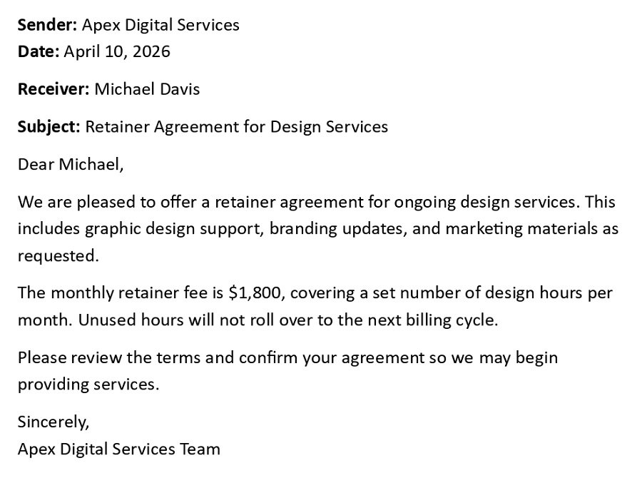 Retainer Agreement for Design Services