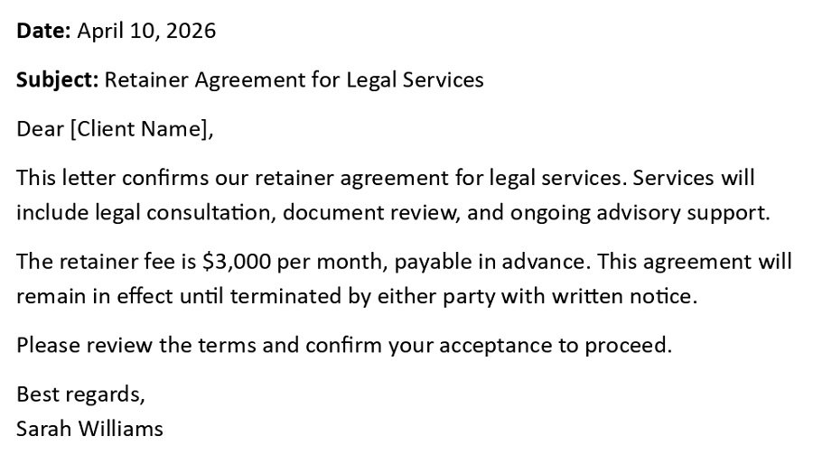 Retainer Agreement for Legal Services