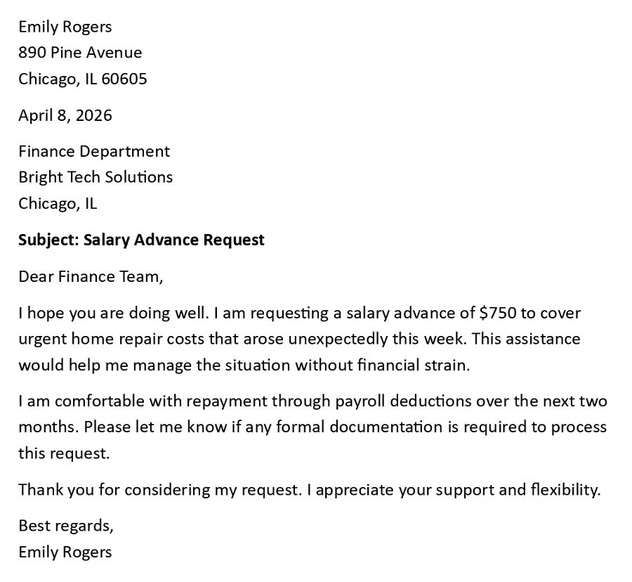 Salary Advance Request