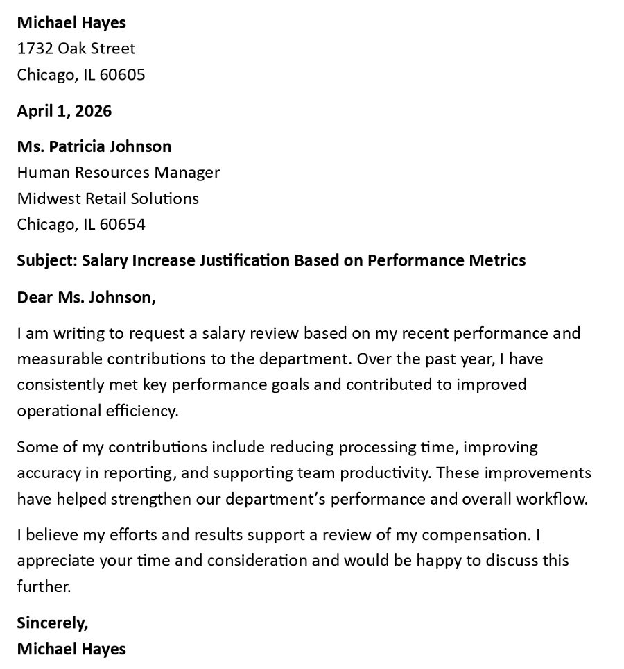 Salary Increase Justification Based on Performance Metrics