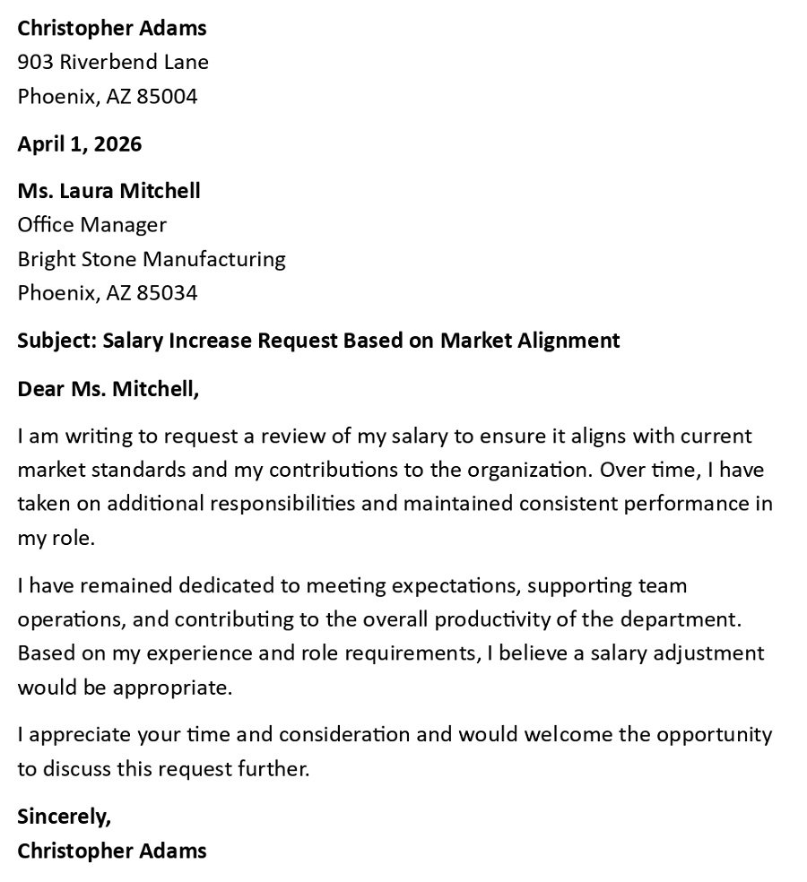 Salary Increase Request Based on Market Alignment