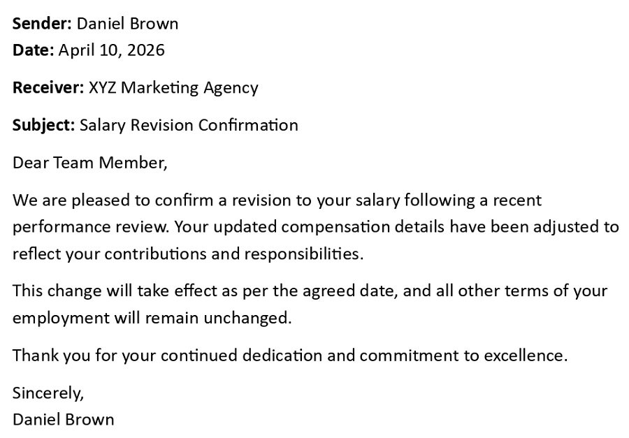 Salary Revision Confirmation