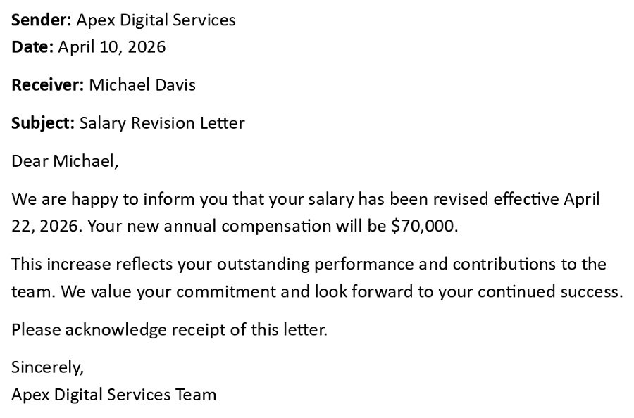 Salary Revision Letter