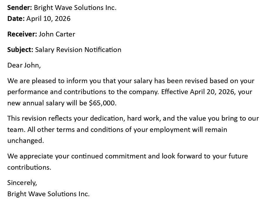 Salary Revision Notification