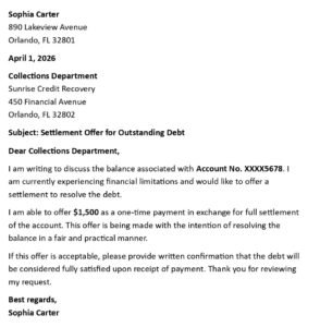 Debt Settlement Offer Letter (USA Format + 5 Templates)