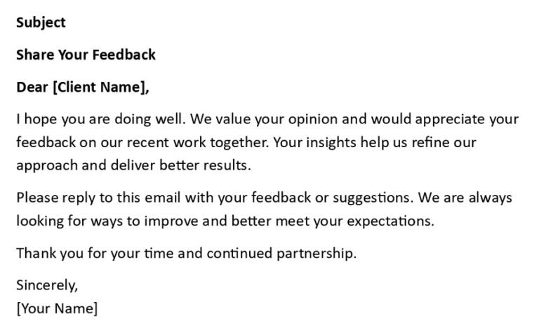 Client Feedback Request Email (USA Business + 5 Samples)