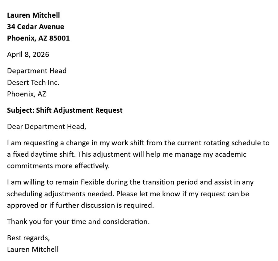 Shift Adjustment Request