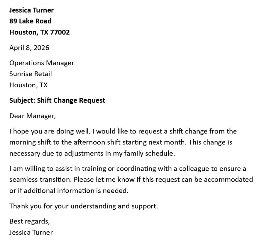 Shift Change Request