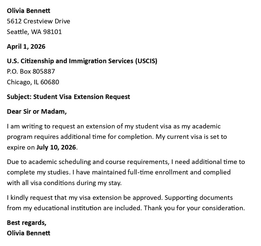Student Visa Extension Request