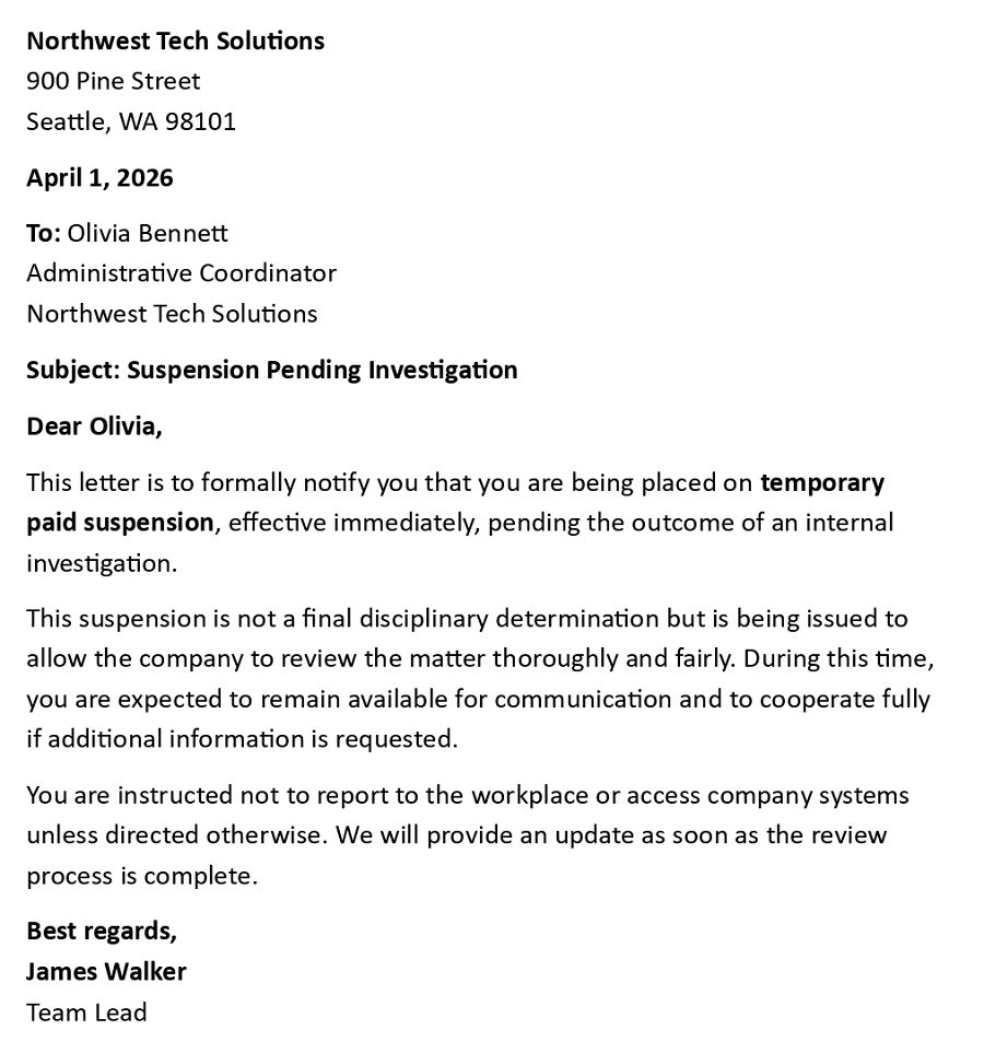 Suspension Pending Investigation