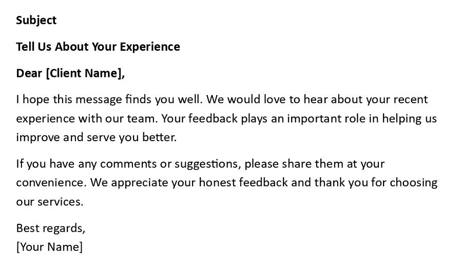 Tell Us About Your Experience