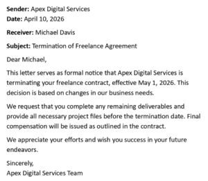 Termination of Freelance Agreement