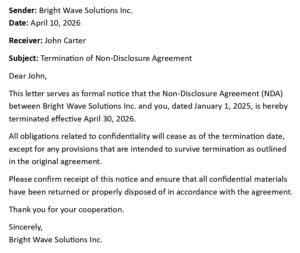 NDA Termination Letter (USA Legal Format + 5 Templates)