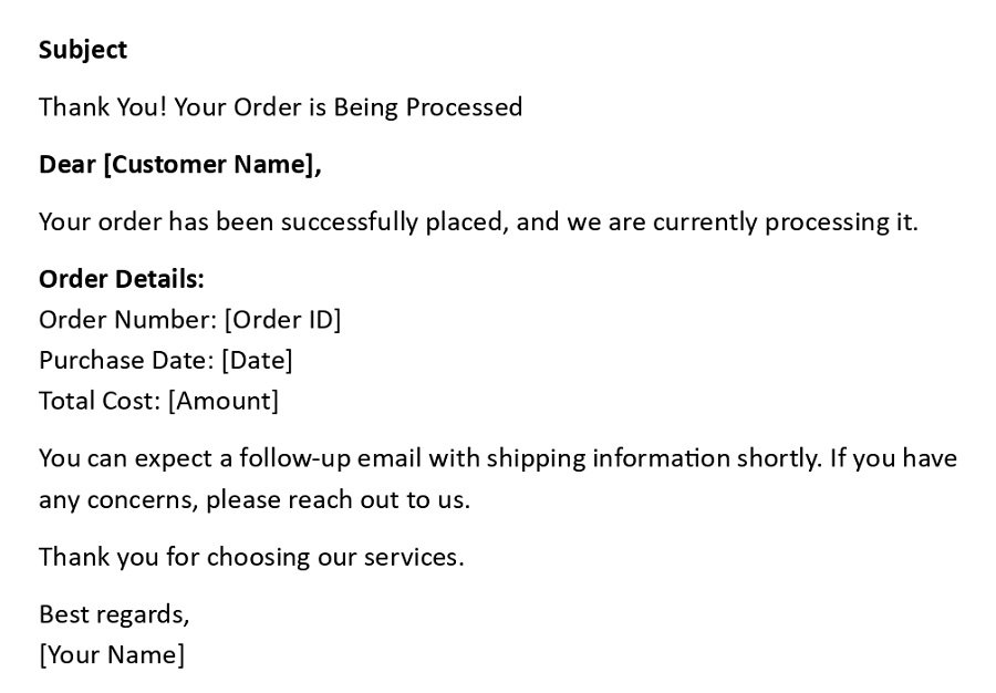 Thank You! Your Order is Being Processed