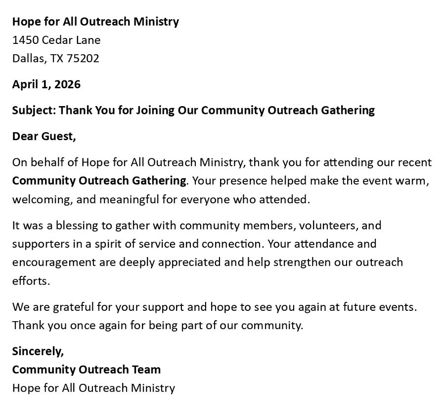 Thank You for Joining Our Community Outreach Gathering