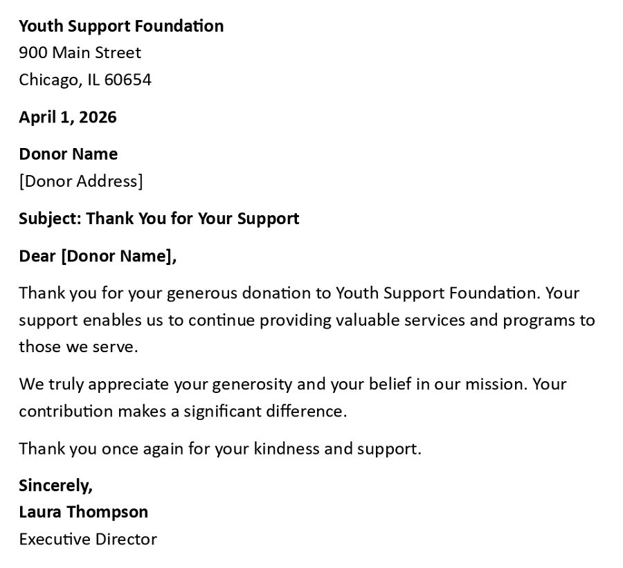 Thank You for Your Support