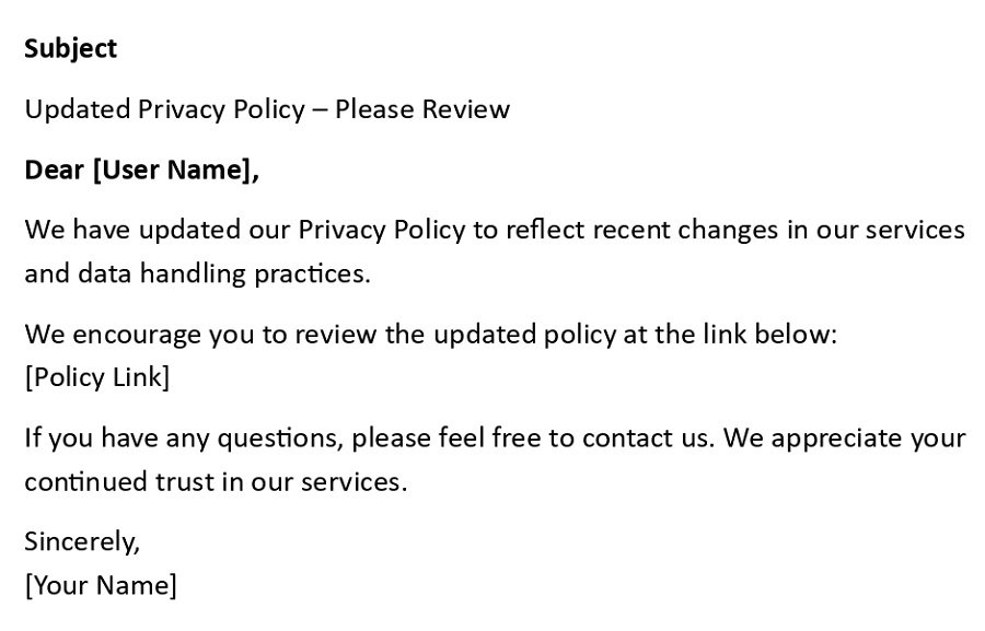 Updated Privacy Policy – Please Review