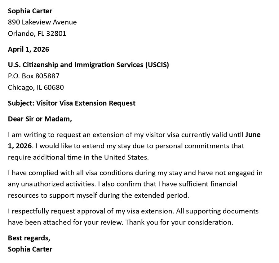 Visitor Visa Extension Request